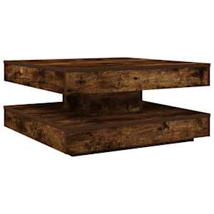 Konferenční stolek otočný o 360º kouřový dub 70 x 70 x 34,5 cm - obrázek 6