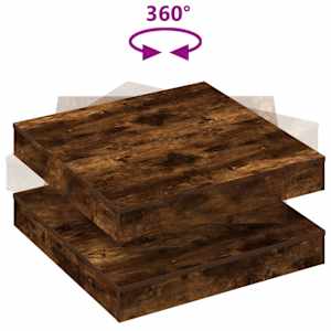 Konferenční stolek otočný o 360º kouřový dub 70 x 70 x 34,5 cm - obrázek 7