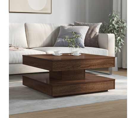 vidaXL Couchtisch 360-Grad Drehbar Eichen-Optik 70x70x34,5 cm