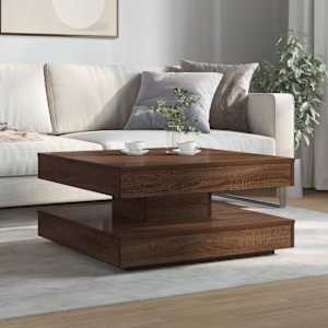 vidaXL Couchtisch 360-Grad Drehbar Eichen-Optik 70x70x34,5 cm