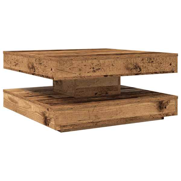 vidaXL 360-kraadiselt p&ouml;&ouml;ratav kohvilaud vanast puidust, 70 x 70 x 34,5 cm