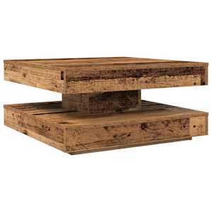 Konferenční stolek otočný o 360º old wood 70 x 70 x 34,5 cm - obrázek 6