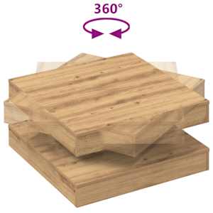 Konferenční stolek otočný o 360º dub artisan 70 x 70 x 34,5 cm - obrázek 7