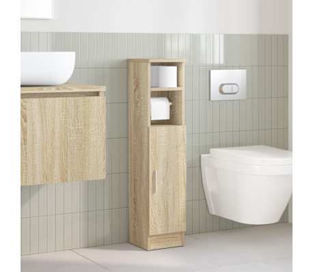 vidaXL Meuble de salle de bain avec porte-rouleau ch&ecirc;ne sonoma