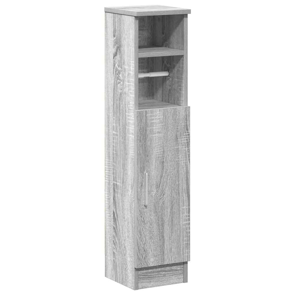 E-shop vidaXL Kúpeľňová skrinka s držiakom rolky sivý dub sonoma 20,5x22x90cm