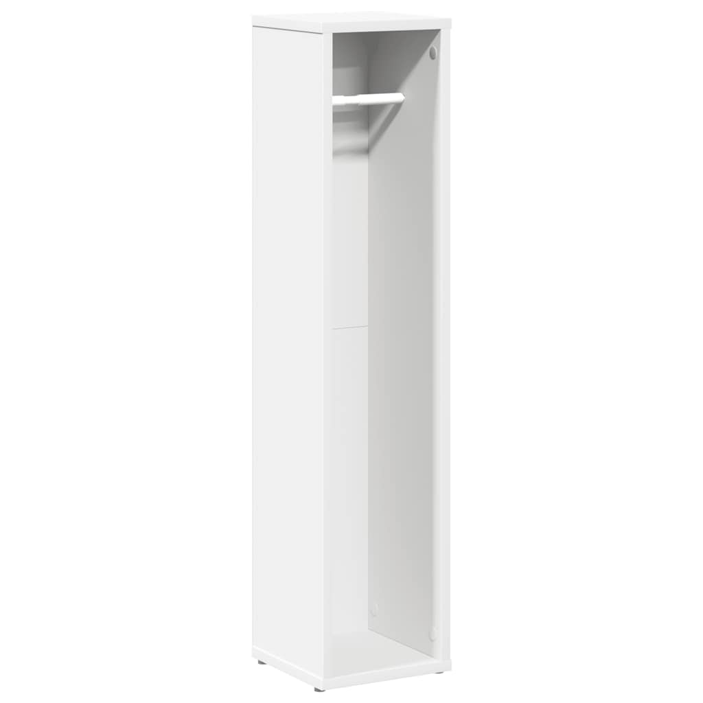 E-shop vidaXL Kúpeľňová skrinka s držiakom na rolky biela 20,5x20x90 cm