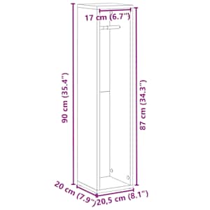 Koupelnová skříňka s držákem rolí bílá 20,5 x 20 x 90 cm - obrázek 9
