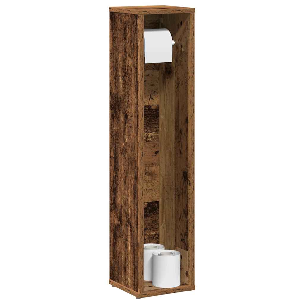 vidaXL Badezimmerschrank mit Rollenhalter Altholz 20,5x20x90 cm