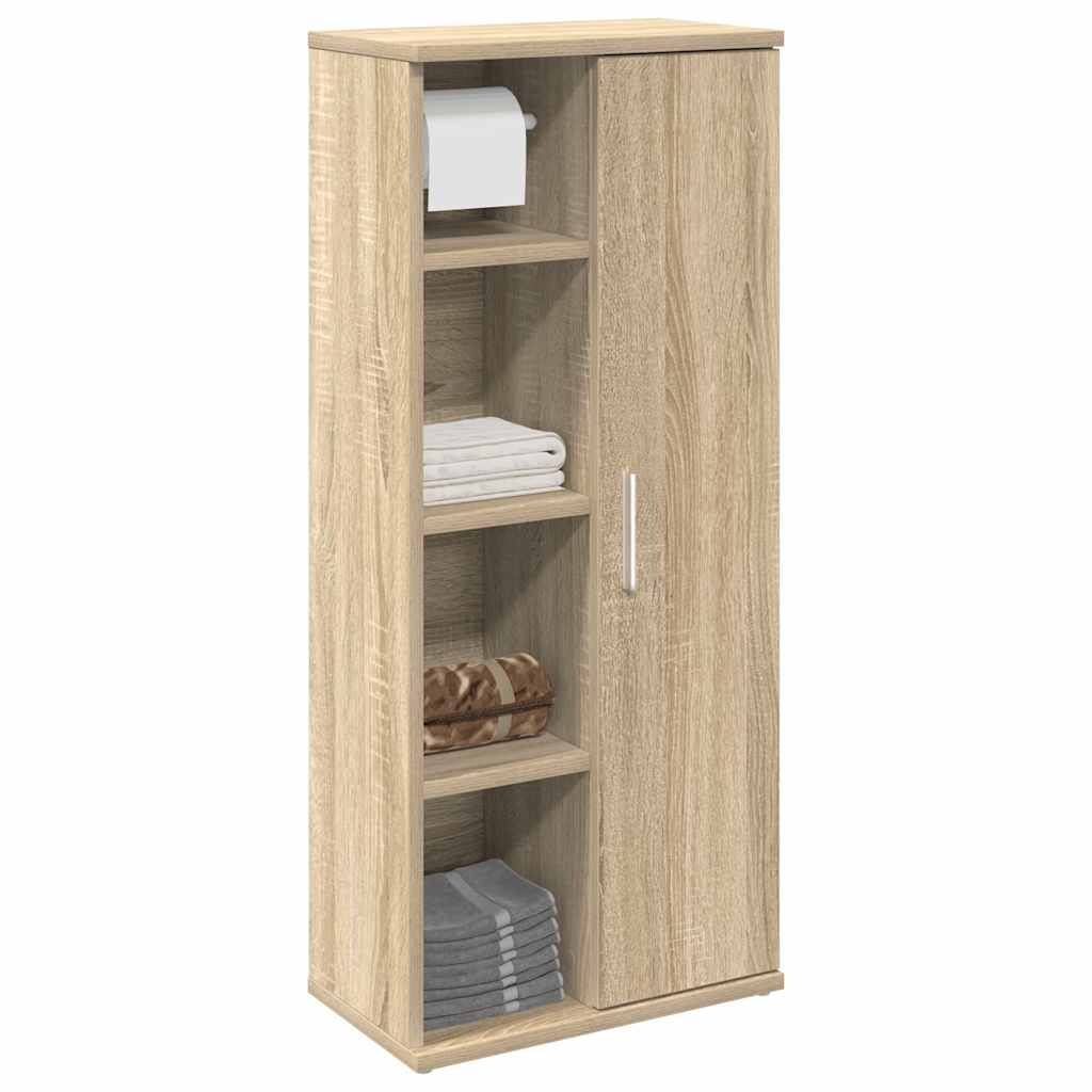 vidaXL Dulap de baie cu suport role, stejar sonoma, 39x22x90 cm