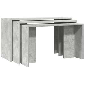 Hnízdové stolky 3 ks betonově šedé kompozitní dřevo - obrázek 2