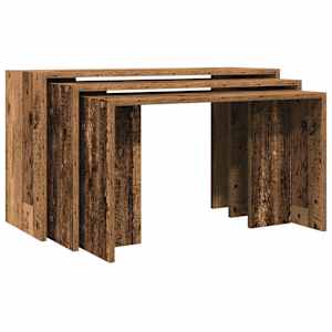 Hnízdové stolky 3 ks old wood kompozitní dřevo - obrázek 2