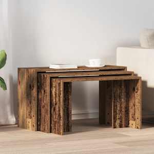 Hnízdové stolky 3 ks old wood kompozitní dřevo - obrázek 3