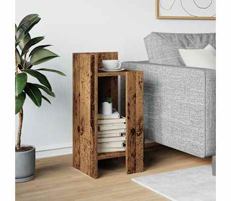 vidaXL Τραπεζάκι με ράφι Όψη Παλαιού Ξύλου 25,5x27x60 εκ.