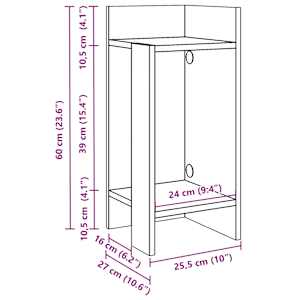 Odkládací stolek s policí starého dřeva 25,5x27x60 cm - obrázek 9