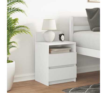 vidaXL Noptiera cu 2 sertare alb 40x33x60 cm