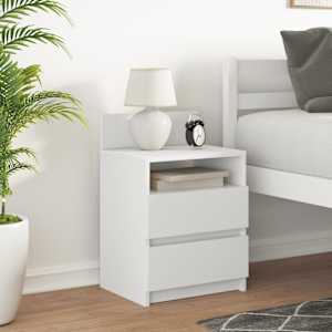 vidaXL Noptiera cu 2 sertare alb 40x33x60 cm