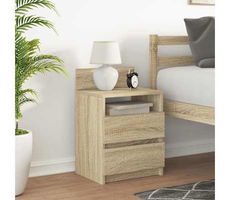 vidaXL Nočna omarica z 2 predaloma sonoma hrast 40x33x60 cm