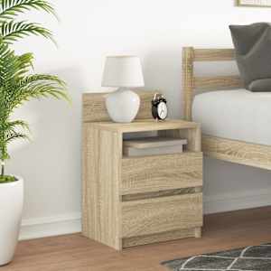 vidaXL Nočna omarica z 2 predaloma sonoma hrast 40x33x60 cm