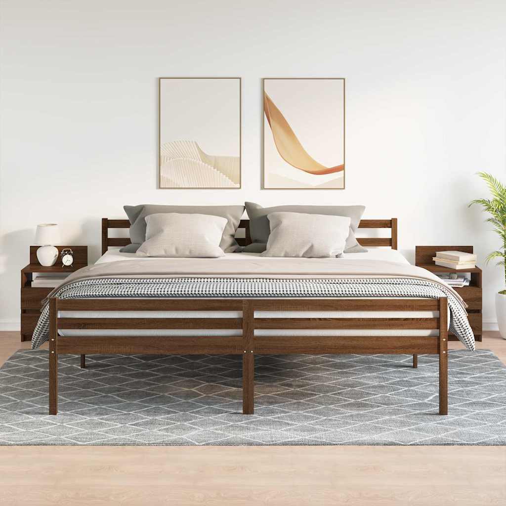 Thumbnail - vidaXL Nachttische 2 Stk. mit 2 Schubladen Braun Eichen-Optik