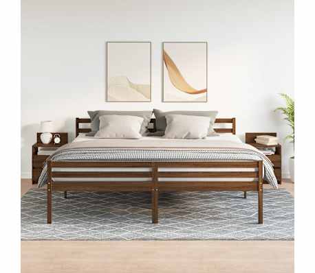 vidaXL Noćni ormarići 2 kom s 2 ladice smeđi hrast 40x33x60 cm