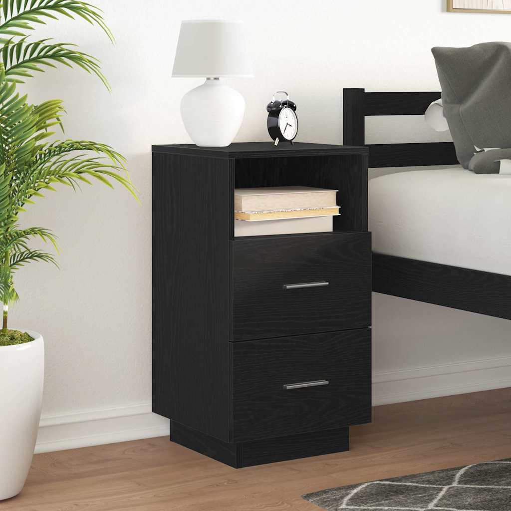 vidaXL Noptiera cu 2 sertare Negru 36x36x68 cm
