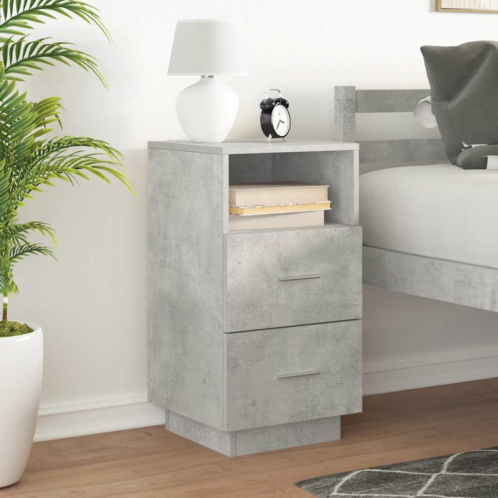 vidaXL Noptiera cu 2 sertare gri beton 36x36x68 cm