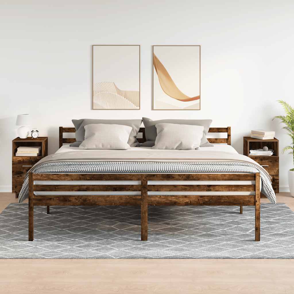 vidaXL Nachtkastjes 2 st met 2 lades 36x36x68 cm gerookt eikenkleurig afbeelding