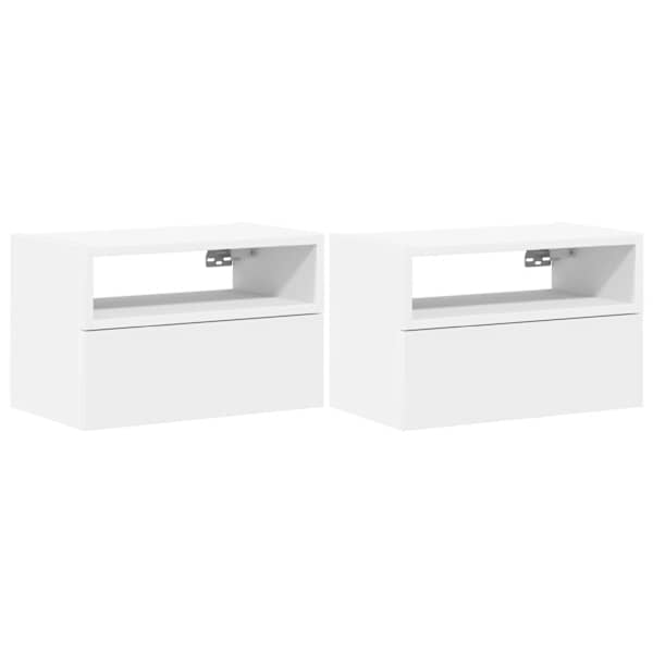 vidaXL seinale kinnitatavad &ouml;&ouml;kapid, 2 tk, valge 45x26x28,5 cm