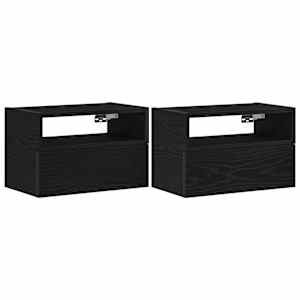 Nástěnné noční stolky 2 ks černé 45x26x28,5 cm - obrázek 2