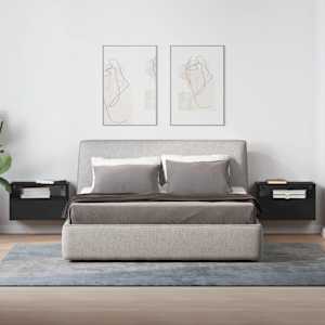 Nástěnné noční stolky 2 ks černé 45x26x28,5 cm - obrázek 3