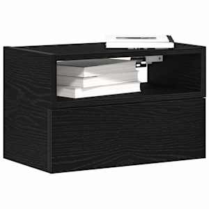 Nástěnné noční stolky 2 ks černé 45x26x28,5 cm - obrázek 1