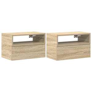 Nástěnné noční stolky 2 ks dub sonoma 45x26x28,5 cm - obrázek 2