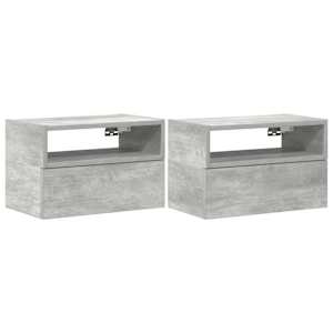 Nástěnné noční stolky 2 ks betonově šedé 45x26x28,5 cm - obrázek 2