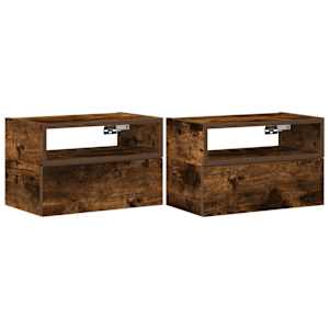 Nástěnné noční stolky 2 ks hnědý dub 45x26x28,5 cm - obrázek 2
