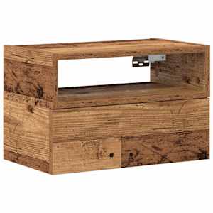 vidaXL Seinale kinnitatav &ouml;&ouml;kapp, vana puit 45x26x28,5 cm