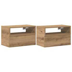 Nástěnné noční stolky 2 ks dub artisan 45x26x28,5 cm - obrázek 2