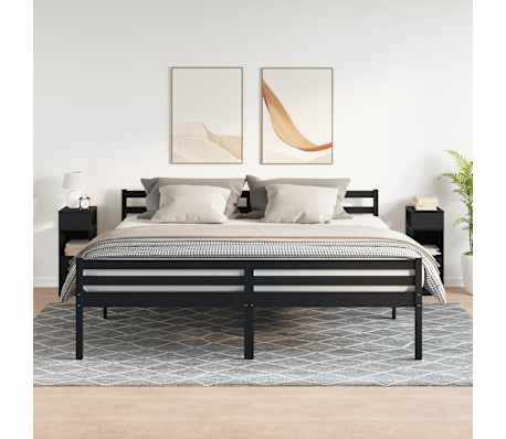 vidaXL Nattbord 2 stk med skuff svart 25x31x66 cm