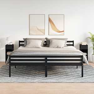 vidaXL Nattbord 2 stk med skuff svart 25x31x66 cm