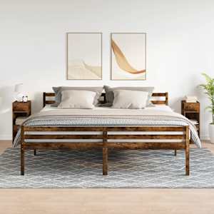 vidaXL Mesas de cabeceira 2 pcs com gaveta 25x31x66 cm carvalho fumado