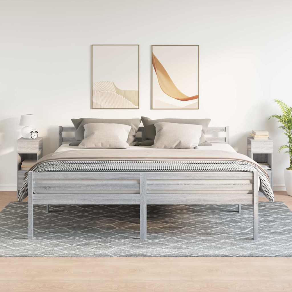 vidaXL 2 db szürke sonoma színű éjjeliszekrény fiókkal 25x31x66 cm