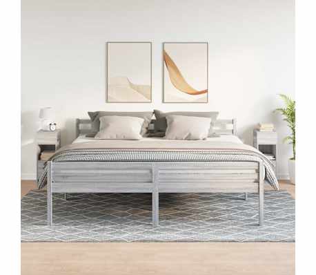 vidaXL Mesas de cabeceira 2 pcs com gaveta 25x31x66 cm cinzento sonoma