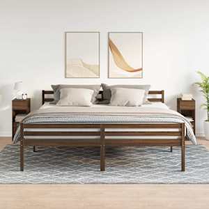 vidaXL Bedside Cabinets 2 pcs with Drawer Brown Oak 25x31x66 cm