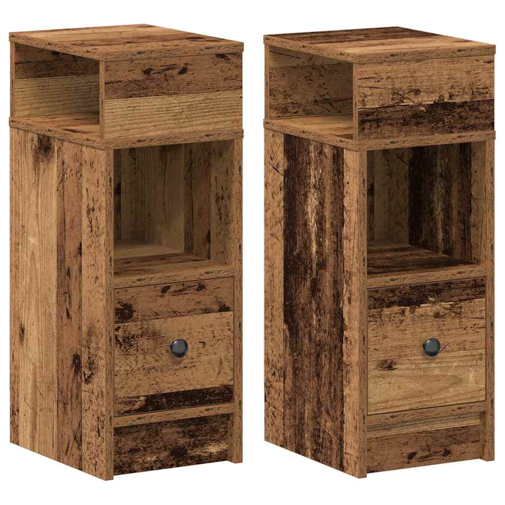 vidaXL Noční stolky 2 ks se zásuvkou old wood 25 x 31 x 66 cm