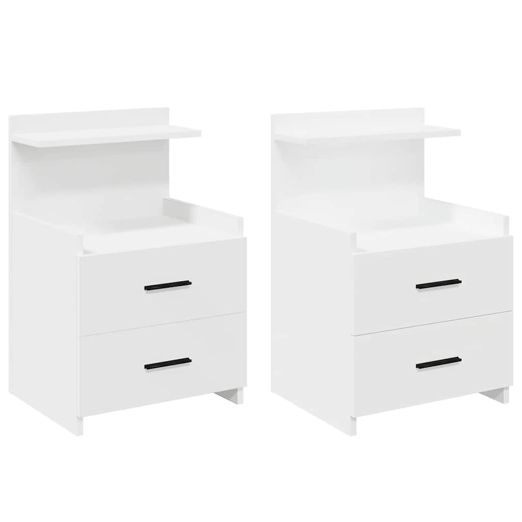 vidaXL Noční stolky 2 ks se 2 zásuvkami bílé 40x36,5x62 cm