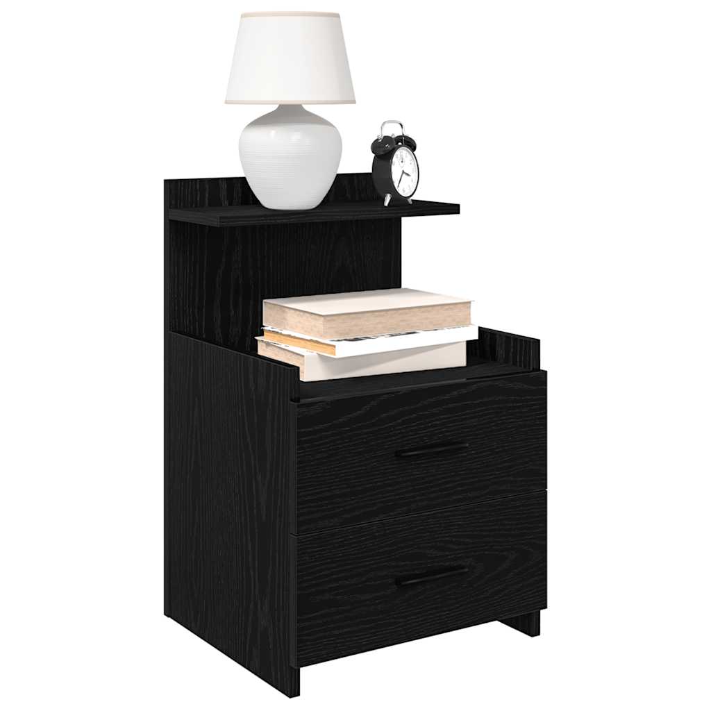 vidaXL Nachttische 2 Stk. mit 2 Schubladen Schwarz 40x36,5x62 cm