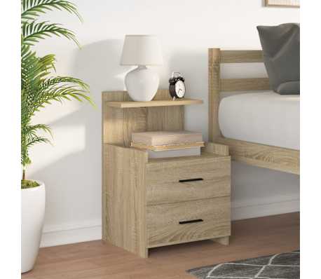 vidaXL Bedside Cabinet with 2 Drawers Sonoma Oak 40x36.5x62 cm