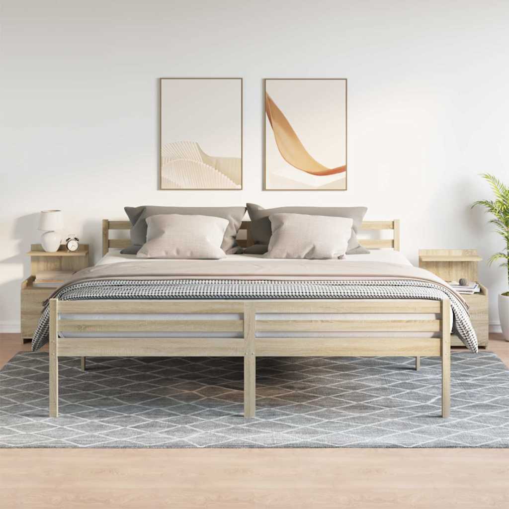vidaXL Nachtkastjes 2 st met 2 lades sonoma eikenkleurig 40x36,5x62 cm