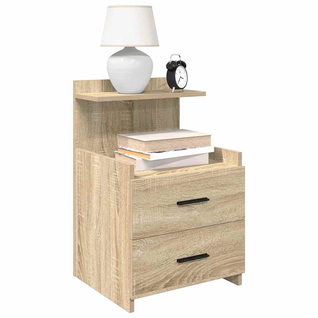 vidaXL Noptiere 2 buc. cu 2 sertare, stejar Sonoma, 40x36,5x62 cm