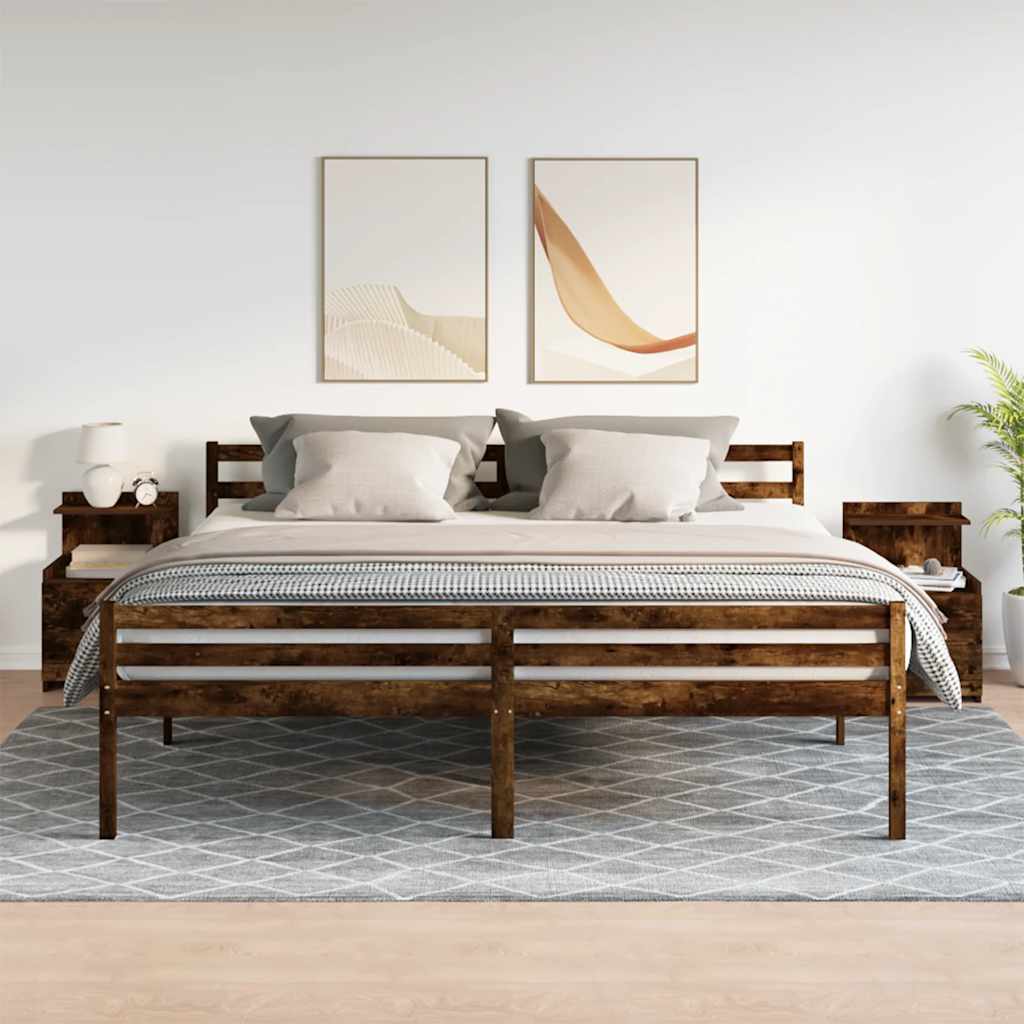 vidaXL Nachtkastjes 2 st met 2 lades gerookt eikenkleurig 40x36,5x62 cm