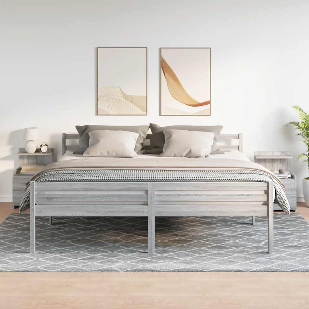 vidaXL Nachtkastjes 2 st met 2 lades grijs sonoma eiken 40x36,5x62 cm